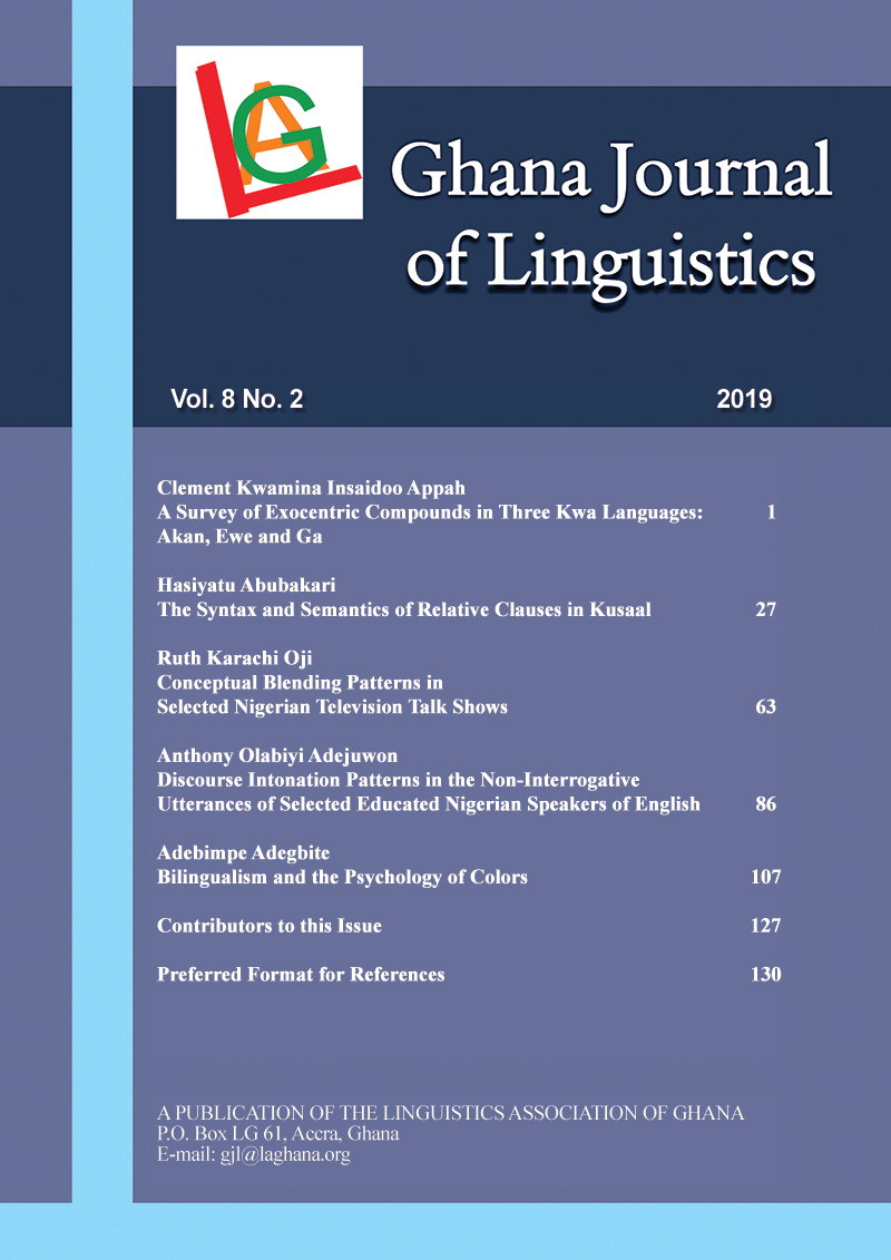 Ghana Journal of Linguistics Volume 8 Number 2